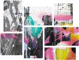 Graffiti Grunge - 7 Piece Fabric Peel and Stick Wall Skin Art (50x38 inches)