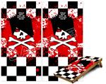 Cornhole Game Board Vinyl Skin Wrap Kit - Premium Laminated - Emo Skull 5 fits 24x48 game boards (GAMEBOARDS NOT INCLUDED)