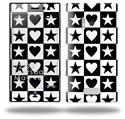 Hearts And Stars Black and White - Decal Style Skin (fits Nokia Lumia 928)