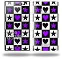 Purple Hearts And Stars - Decal Style Skin (fits Nokia Lumia 928)