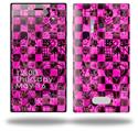 Pink Checkerboard Sketches - Decal Style Skin (fits Nokia Lumia 928)