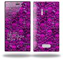 Pink Skull Bones - Decal Style Skin (fits Nokia Lumia 928)