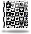 Hearts And Stars Black and White - Decal Style Vinyl Skin (fits Apple Original iPhone 5, NOT the iPhone 5C or 5S)