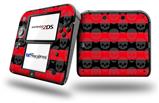 Skull Stripes Red - Decal Style Vinyl Skin fits Nintendo 2DS - 2DS NOT INCLUDED
