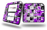 Purple Checker Skull Splatter - Decal Style Vinyl Skin fits Nintendo 2DS - 2DS NOT INCLUDED