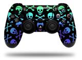 WraptorSkinz Skin compatible with Sony PS4 Dualshock Controller PlayStation 4 Original Slim and Pro Skull and Crossbones Rainbow (CONTROLLER NOT INCLUDED)