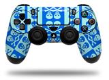 WraptorSkinz Skin compatible with Sony PS4 Dualshock Controller PlayStation 4 Original Slim and Pro Skull And Crossbones Pattern Blue (CONTROLLER NOT INCLUDED)