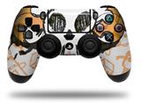 WraptorSkinz Skin compatible with Sony PS4 Dualshock Controller PlayStation 4 Original Slim and Pro Cartoon Skull Orange (CONTROLLER NOT INCLUDED)