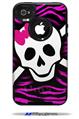 Pink Zebra Skull - Decal Style Vinyl Skin fits Otterbox Commuter iPhone4/4s Case (CASE SOLD SEPARATELY)