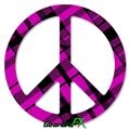 Pink Plaid - Peace Sign Car Window Decal 6 x 6 inches