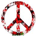 Red Graffiti - Peace Sign Car Window Decal 6 x 6 inches