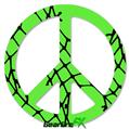 Ripped Fishnets Green - Peace Sign Car Window Decal 6 x 6 inches
