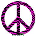 Pink Zebra - Peace Sign Car Window Decal 6 x 6 inches
