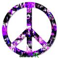 Purple Graffiti - Peace Sign Car Window Decal 6 x 6 inches