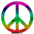 Rainbow Butterflies - Peace Sign Car Window Decal 6 x 6 inches