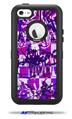Purple Checker Graffiti - Decal Style Vinyl Skin fits Otterbox Defender iPhone 5C Case (CASE SOLD SEPARATELY)