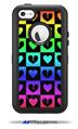 Love Heart Checkers Rainbow - Decal Style Vinyl Skin fits Otterbox Defender iPhone 5C Case (CASE SOLD SEPARATELY)