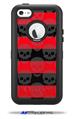 Skull Stripes Red - Decal Style Vinyl Skin fits Otterbox Defender iPhone 5C Case (CASE SOLD SEPARATELY)