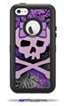 Purple Girly Skull - Decal Style Vinyl Skin fits Otterbox Defender iPhone 5C Case (CASE SOLD SEPARATELY)