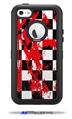 Checkerboard Splatter - Decal Style Vinyl Skin fits Otterbox Defender iPhone 5C Case (CASE SOLD SEPARATELY)