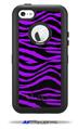 Purple Zebra - Decal Style Vinyl Skin fits Otterbox Defender iPhone 5C Case (CASE SOLD SEPARATELY)