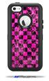 Pink Checkerboard Sketches - Decal Style Vinyl Skin fits Otterbox Defender iPhone 5C Case (CASE SOLD SEPARATELY)
