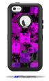 Purple Star Checkerboard - Decal Style Vinyl Skin fits Otterbox Defender iPhone 5C Case (CASE SOLD SEPARATELY)