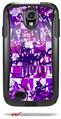 Purple Checker Graffiti - Decal Style Vinyl Skin fits Otterbox Commuter Case for Samsung Galaxy S4 (CASE SOLD SEPARATELY)