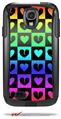 Love Heart Checkers Rainbow - Decal Style Vinyl Skin fits Otterbox Commuter Case for Samsung Galaxy S4 (CASE SOLD SEPARATELY)