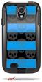 Skull Stripes Blue - Decal Style Vinyl Skin fits Otterbox Commuter Case for Samsung Galaxy S4 (CASE SOLD SEPARATELY)
