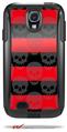 Skull Stripes Red - Decal Style Vinyl Skin fits Otterbox Commuter Case for Samsung Galaxy S4 (CASE SOLD SEPARATELY)