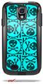 Skull Patch Pattern Blue - Decal Style Vinyl Skin fits Otterbox Commuter Case for Samsung Galaxy S4 (CASE SOLD SEPARATELY)