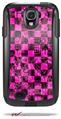 Pink Checkerboard Sketches - Decal Style Vinyl Skin fits Otterbox Commuter Case for Samsung Galaxy S4 (CASE SOLD SEPARATELY)