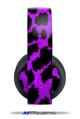 Vinyl Decal Skin Wrap compatible with Original Sony PlayStation 4 Gold Wireless Headphones Purple Leopard (PS4 HEADPHONES  NOT INCLUDED)