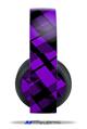 Vinyl Decal Skin Wrap compatible with Original Sony PlayStation 4 Gold Wireless Headphones Purple Plaid (PS4 HEADPHONES  NOT INCLUDED)