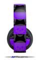 Vinyl Decal Skin Wrap compatible with Original Sony PlayStation 4 Gold Wireless Headphones Skull Stripes Purple (PS4 HEADPHONES  NOT INCLUDED)