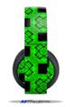 Vinyl Decal Skin Wrap compatible with Original Sony PlayStation 4 Gold Wireless Headphones Criss Cross Green (PS4 HEADPHONES  NOT INCLUDED)