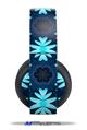 Vinyl Decal Skin Wrap compatible with Original Sony PlayStation 4 Gold Wireless Headphones Abstract Floral Blue (PS4 HEADPHONES  NOT INCLUDED)