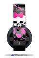 Vinyl Decal Skin Wrap compatible with Original Sony PlayStation 4 Gold Wireless Headphones Pink Bow Skull (PS4 HEADPHONES  NOT INCLUDED)