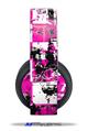 Vinyl Decal Skin Wrap compatible with Original Sony PlayStation 4 Gold Wireless Headphones Pink Graffiti (PS4 HEADPHONES  NOT INCLUDED)