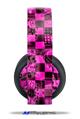 Vinyl Decal Skin Wrap compatible with Original Sony PlayStation 4 Gold Wireless Headphones Pink Checkerboard Sketches (PS4 HEADPHONES  NOT INCLUDED)