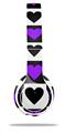 Skin Decal Wrap compatible with Beats Solo 2 WIRED Headphones Purple Hearts And Stars (HEADPHONES NOT INCLUDED)