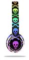 Skin Decal Wrap compatible with Beats Solo 2 WIRED Headphones Skull and Crossbones Rainbow (HEADPHONES NOT INCLUDED)