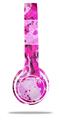 Skin Decal Wrap compatible with Beats Solo 2 WIRED Headphones Pink Plaid Graffiti (HEADPHONES NOT INCLUDED)