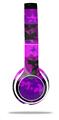 Skin Decal Wrap compatible with Beats Solo 2 WIRED Headphones Purple Star Checkerboard (HEADPHONES NOT INCLUDED)