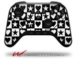 Hearts And Stars Black and White - Decal Style Skin fits original Amazon Fire TV Gaming Controller