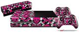 Pink Skulls and Stars - Holiday Bundle Decal Style Skin fits XBOX One Console Original, Kinect and 2 Controllers (XBOX SYSTEM NOT INCLUDED)