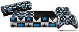 Hearts And Stars Blue - Holiday Bundle Decal Style Skin fits XBOX One Console Original, Kinect and 2 Controllers (XBOX SYSTEM NOT INCLUDED)