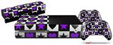 Purple Hearts And Stars - Holiday Bundle Decal Style Skin fits XBOX One Console Original, Kinect and 2 Controllers (XBOX SYSTEM NOT INCLUDED)