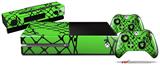 Ripped Fishnets Green - Holiday Bundle Decal Style Skin fits XBOX One Console Original, Kinect and 2 Controllers (XBOX SYSTEM NOT INCLUDED)